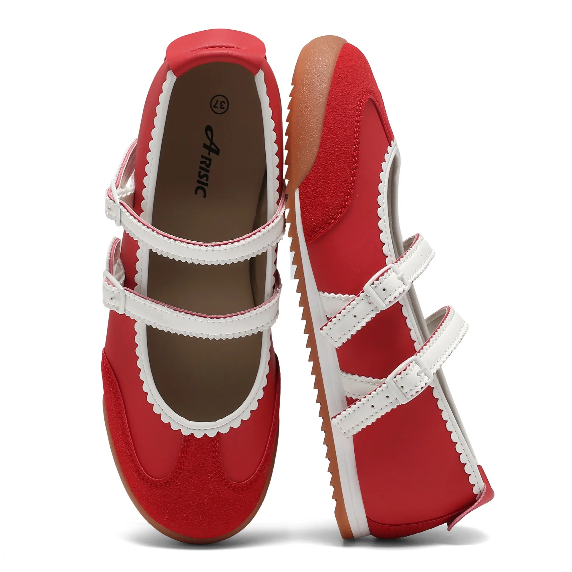 Mary Jane Fashion Sneakers for Women Ballet Comfortable Shoes Trendy Slip On Flats Lightweight Non-Slip Casual Sneakers Shoes with Elastic Straps