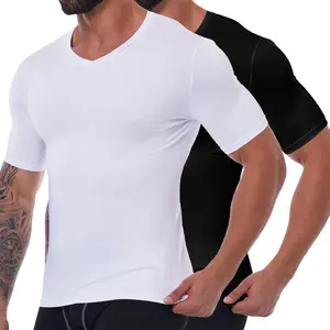 CATTIBOR Men's Compression Shirt Body Shaper,Men Quick Drying Gym Shirt,Men Workout Tank Top,Moisture Wicking Active Athletic T-Shirts,Short Sleeve Sports Tops,Men's underwear