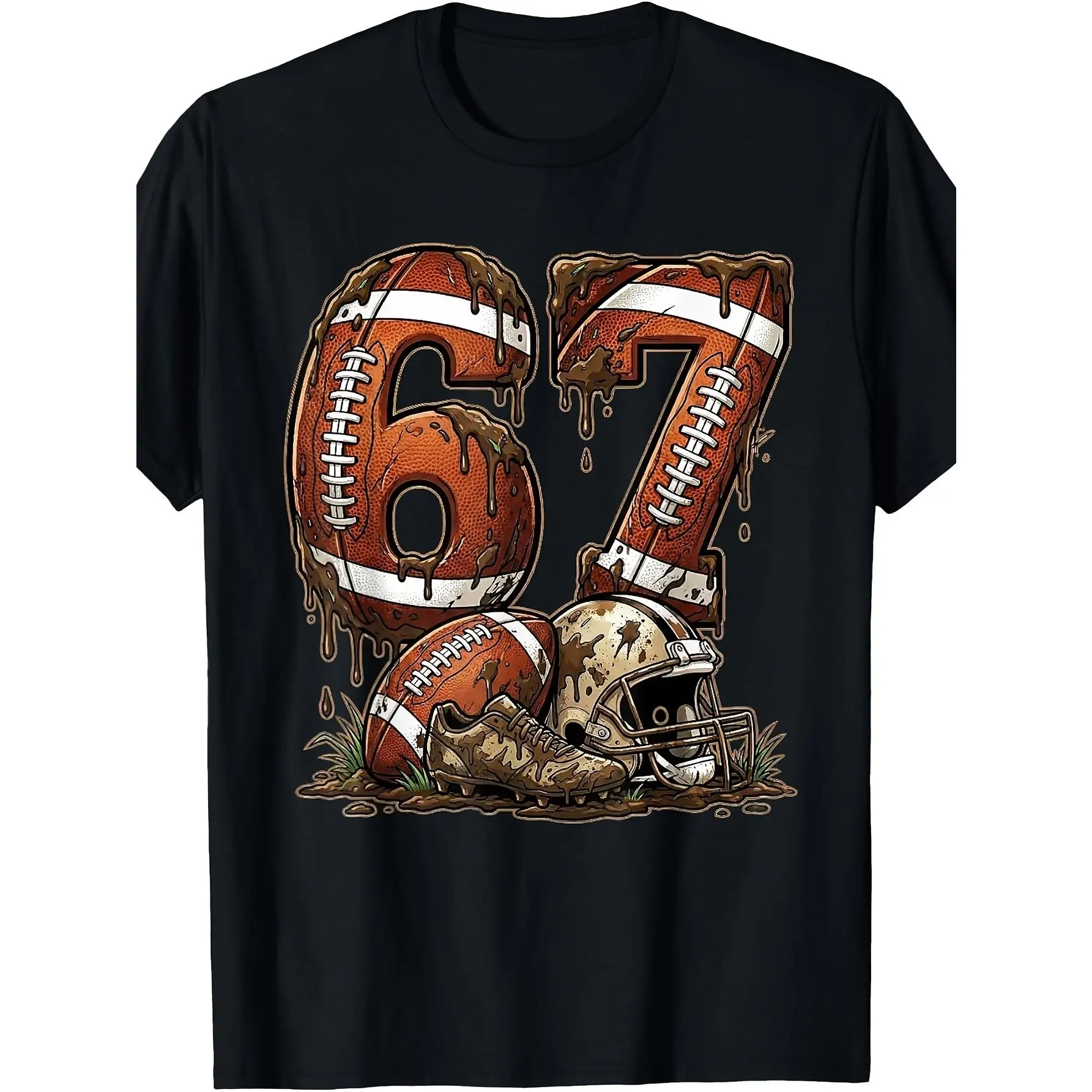 Football Six Seven Drip 67 Meme Funny 6-7 Football American T