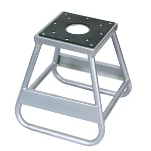 Motorcycle Dirt Bike Lift Stand, Heavy Duty Steel Motocross Panel Stand with Non-Slip Rubber Platform, 1000lb Capacity for Workshop, Garage, Track, Silver