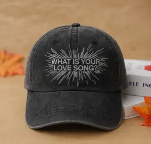 Custom “What Is Your Love Song” Embroidered Vintage Dad Hat – Personalized Adjustable Baseball Cap for Men & Women