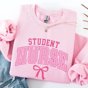 Student Nurse Sweatshirt – Bow Design, Nursing Student Gift, Future Nurse Sweatshirt for Women