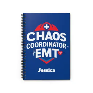 Personalized Chaos Coordinator EMT Spiral Notebook, Perfect for First Responders, Gift for EMT, Personal Journal, Emergency Medical Services