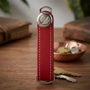 Leather Key Organizer Case, Multi-Function Keychain Holder with Anti-Scratch Protection, Compact Key Storage Pouch for Men and Women, Minimalist Key Clip Wallet with Extra Slots