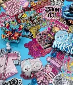 Random 50pcs Cartoon DIY Acrylic FlatBack keychain