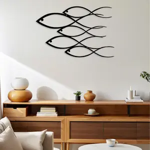 Metal Fish Sculpture Wall Hanging, Unique Nautical Decor for Beach House, Perfect Moving Gift, Coastal Home Decoration