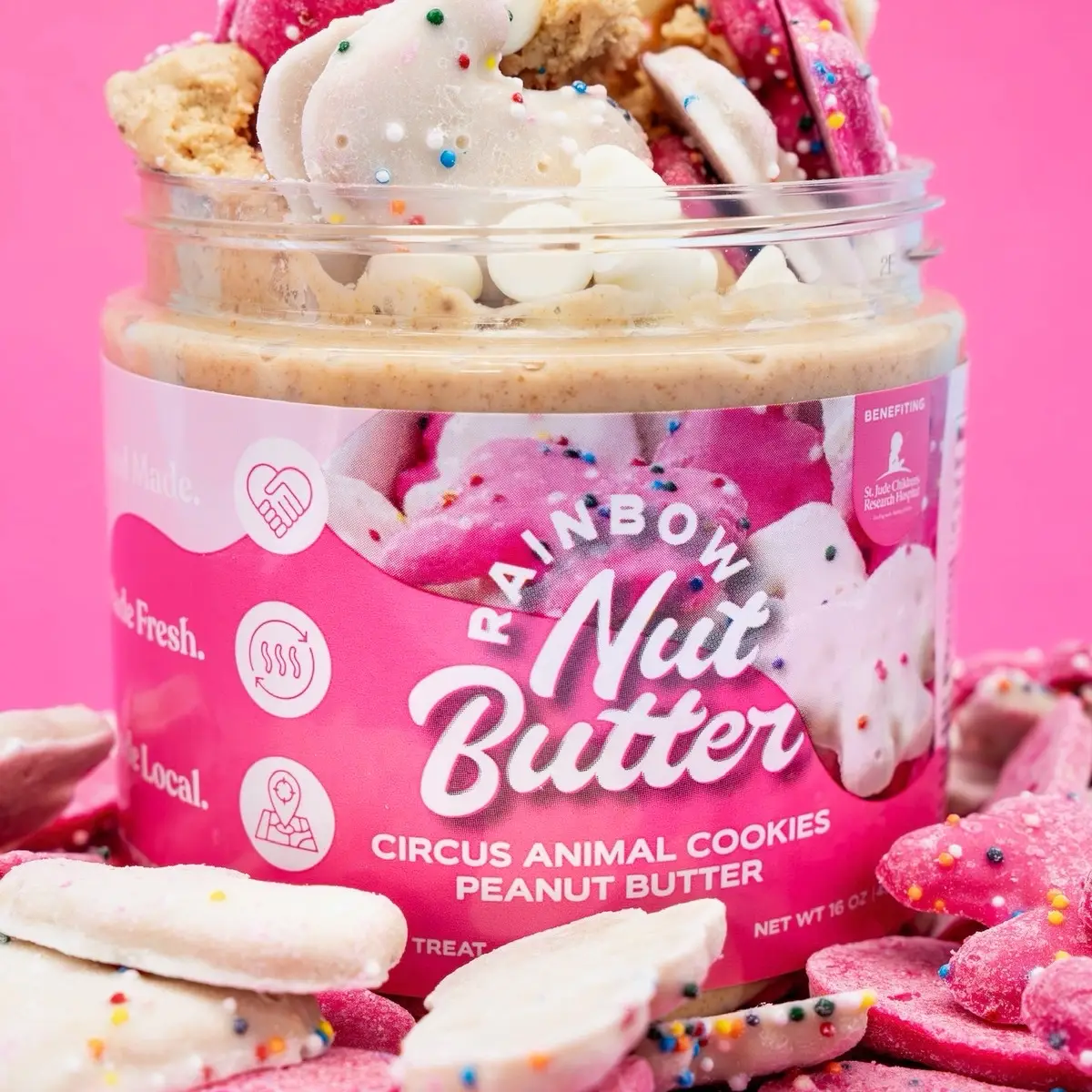 Animal Cookie Peanut Butter Treat Snack Dessert Cream Cheese Frosting Sprinkles THIS ITEM WILL ARRIVE MELTED! ALL OF THE CHOCOLATE WILL MELT IN THE H