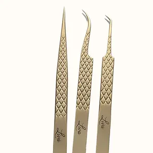 Fiber Tip Tweezers for Eyelash Extensions set of 3