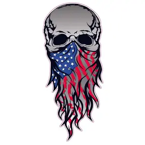 Skull American Flag Bandanna Decal