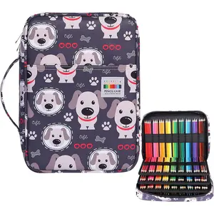 220 Slots Colored Pencil Case Large Capacity Pen Holder for Artist Painter Zipper Organizer Bag for Marker Highlighter Storage Case for Office Sketch Travel Supplies ()