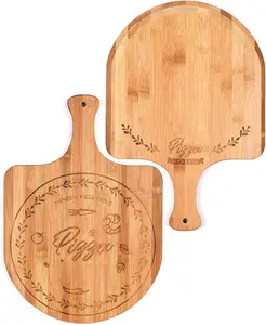 12 Inch   Pizza Peel with Handle,Wooden Pizza Paddle, Board for Fruit,Vegetables,Cheese,Bread(circle)