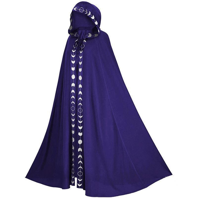 New Lace Trim Hooded Cape Cloak Shawl Medieval Renaissance Halloween Cosplay Costume