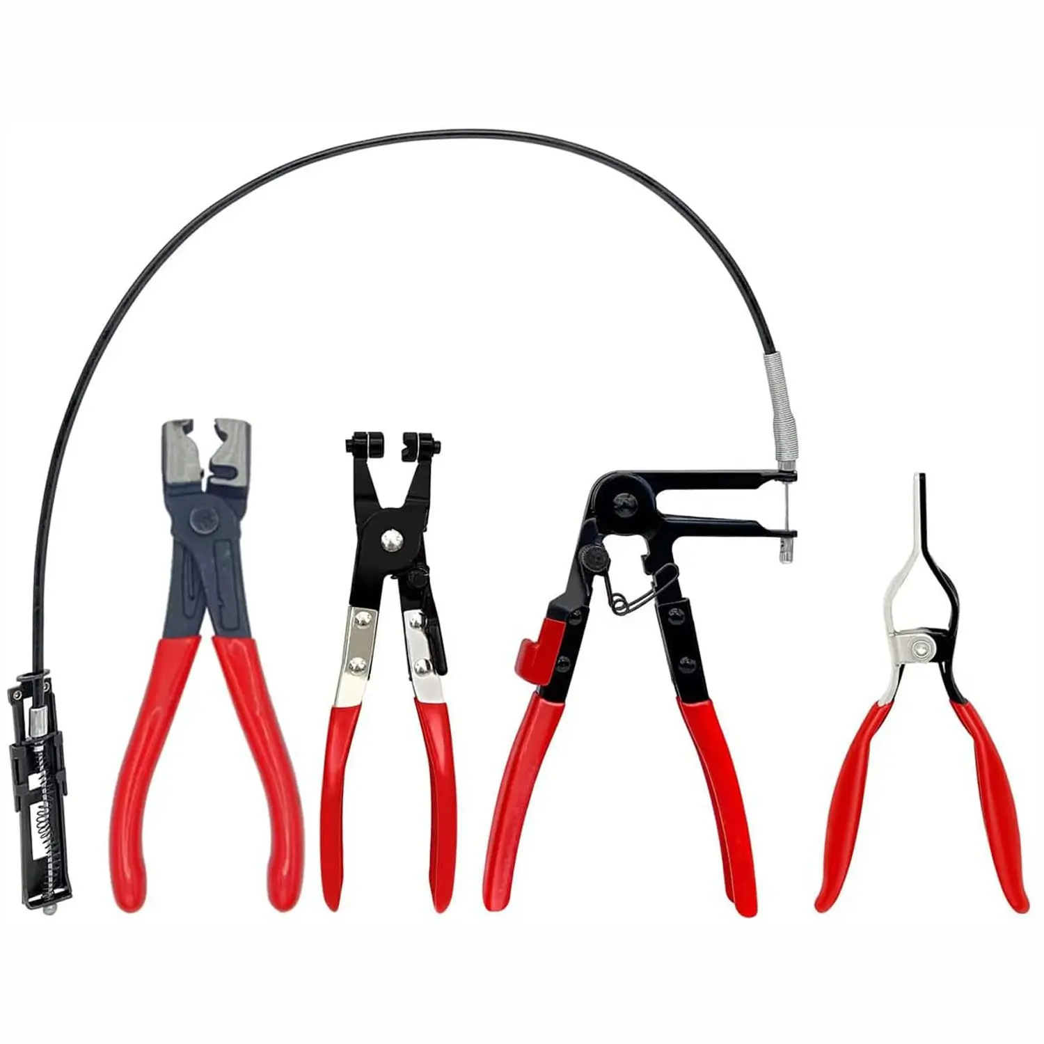 4PCS Hose Clamp Pliers Remover Kit With Long Reach Wire Spring Hose Tube Clamp