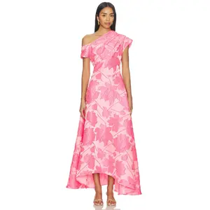 ELLIATT Dionne Asymmetrical Maxi Gown in Pink