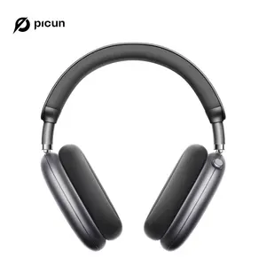 Picun F8 Pro Active Noise Canceling Wireless Headphones - 52dB ANC、 5 Smart ENC Mics、 Detachable Fabric Ear Cups、 iPhone/Android Compatible, Bluetooth 5.4、Seamless Dual-Device Pairing、96Hr Standby、、Perfect Spring Gift Grey Earbud, Audio, Noise Cancellatio