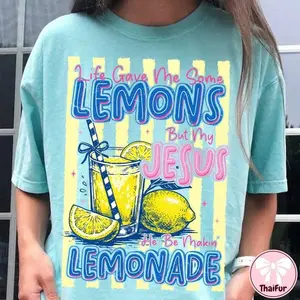 Life Gave Me Lemons But My Jesus Makes Lemonade , Funny Christian Quote , Faith Humor File, Trendy Religious