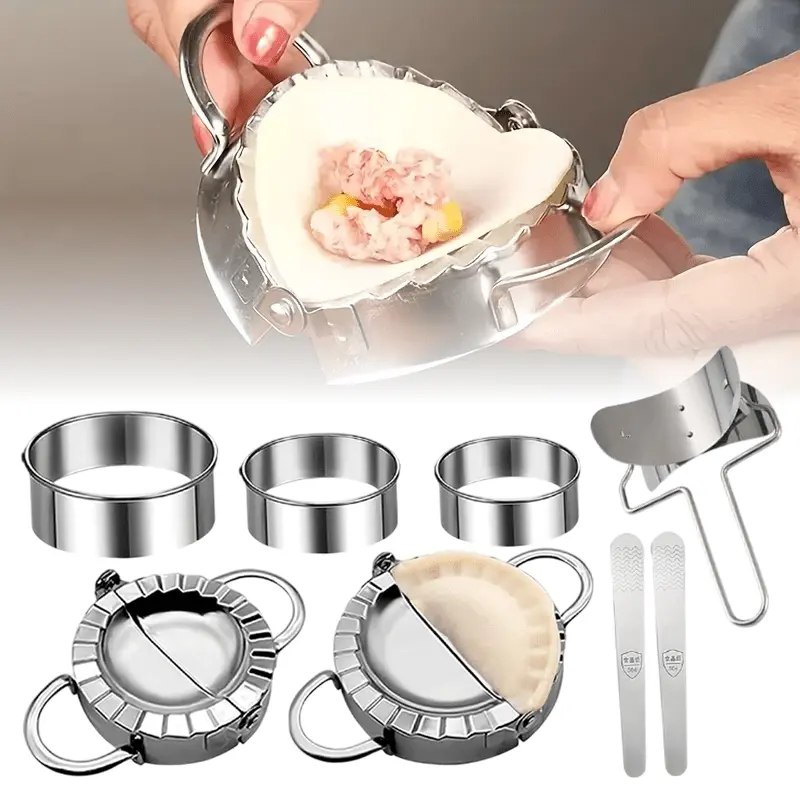 Stainless Steel Dumpling Ravioli Maker Press Pierogi Mold Wonton Mould Easy Tool For Dumpling Wrapper Dough Stamp Cutter Pastry Pie Making Kitchen Small Tools Tableware