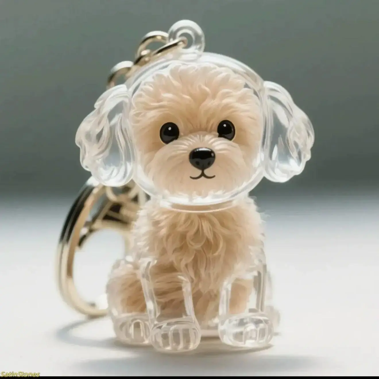Dog Silhouette Keychain Charm, Scratch-Proof Acrylic Keepsake to Fill with Pet Fur, Cute Memorial Gift for Dog Lovers, Cute Keychain Accessory, Key Chain Decorations, Animals, Cute Keychains, Key Accessories