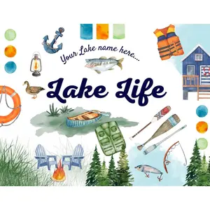 ThomasandLeeCoWholesale Acrylic Serving Tray LAKE LIFE COLLECTION Personalized with Your Lake Name BPA-Free & Durable for Kitchen Essentials