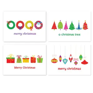 Assorted Christmas Postcards - 4 Fun Holiday Designs - 4" x 6" Assorted Merry Christmas Postcards