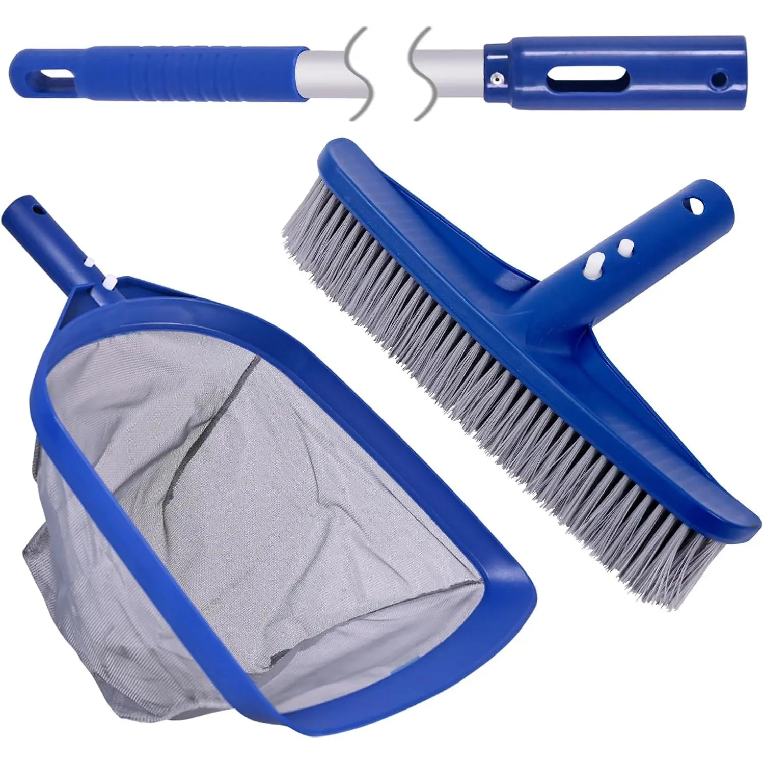 Pool Skimmer Net & Pool Brush  with 50''  Pool Pole