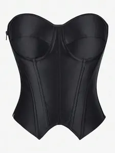 Women’s Sculpting Corset Top Strapless Bustier Waist Cincher Sexy Going Out Tube Top Shapewear