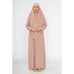 2-piece Khimar Abaya Set in Old Rose