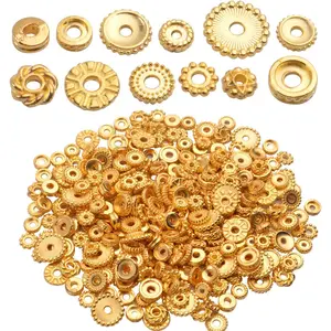 BronaGrand 100 Gram(About 170-300pcs) Spacer Beads Jewelry Bead Charm Spacers Alloy Spacer Beads for Jewelry Making DIY Bracelets Necklace and Crafting,Gold