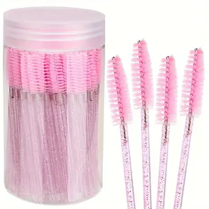 Bottled crystal eyelash brush, tub-type spiral eyebrow comb, colored eyelash extension curling brush tools