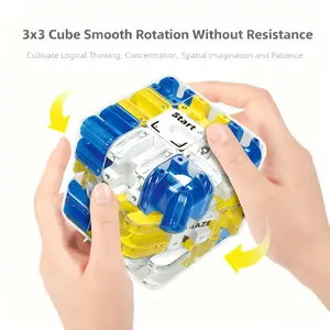 Hot-selling 3D rotating ball puzzle cube, third-order cube, versatile track maze, bead-moving educational toy for children's thinking development