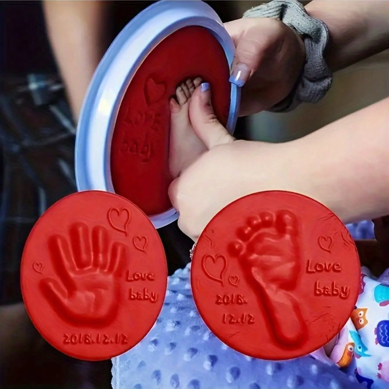 Soft Plush Personalized Pet Paw Print and Fingerprint Memorial, DIY Handprint Footprint Memory, Suitable for Cats Dogs Small Pets, Durable Winnie Gift