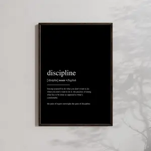 Discipline Definition Motivational Wall Art No Frame | Inspirational Quote | Home Office Decor | Motivational Print | Gift for Entrepreneur Decoration