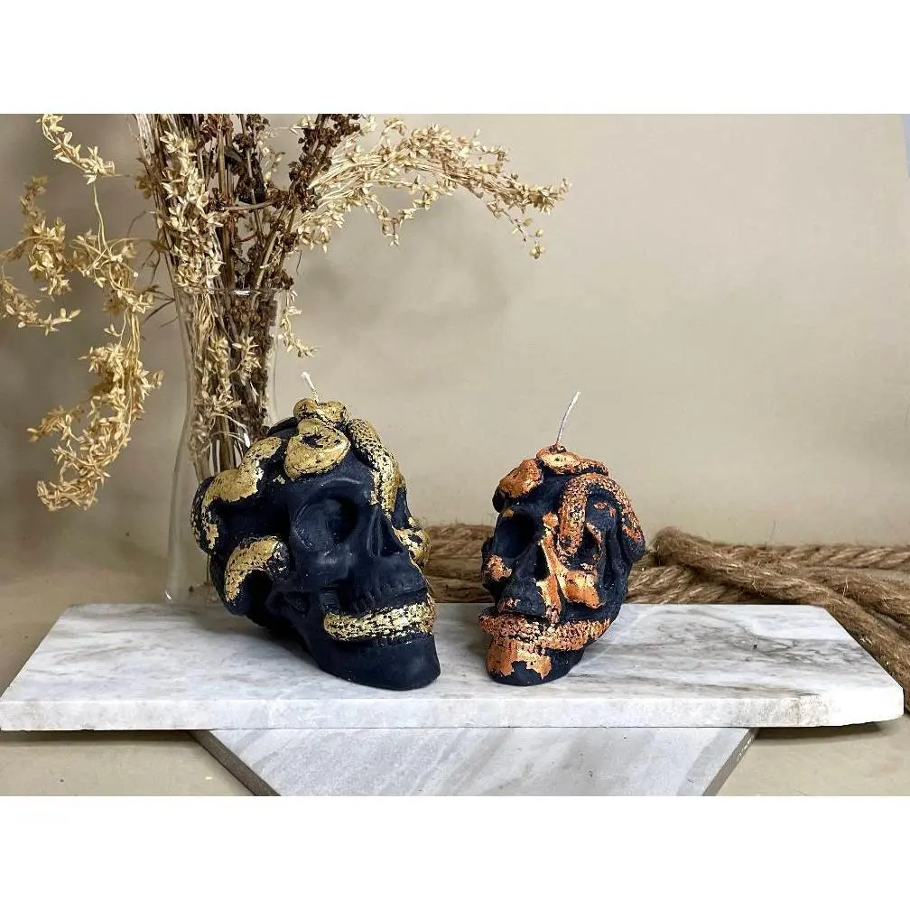 Medium Snake Skull Candle
