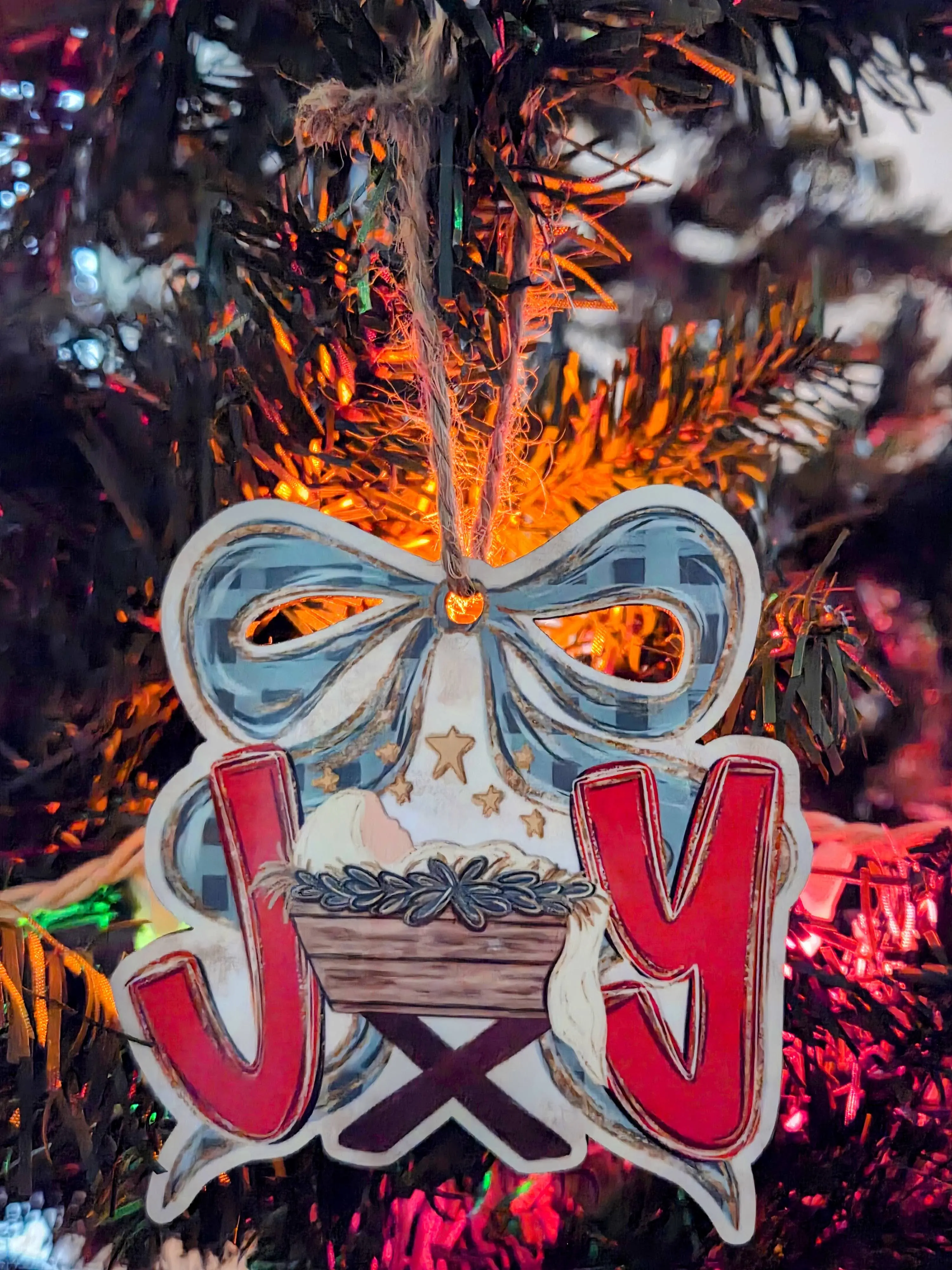 Handmade Nativity JOY Christmas Ornament – Christian Tree Decor