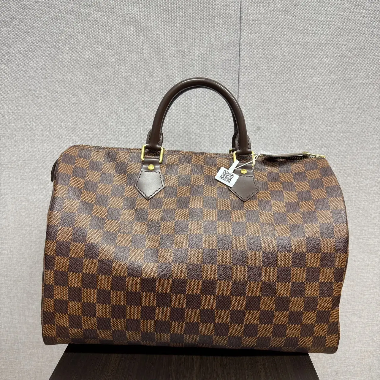 Pre-owned Louis Vuitton leather PVC handbag LV Speedy 30 Damier Ebene Canvas [ Vault ]