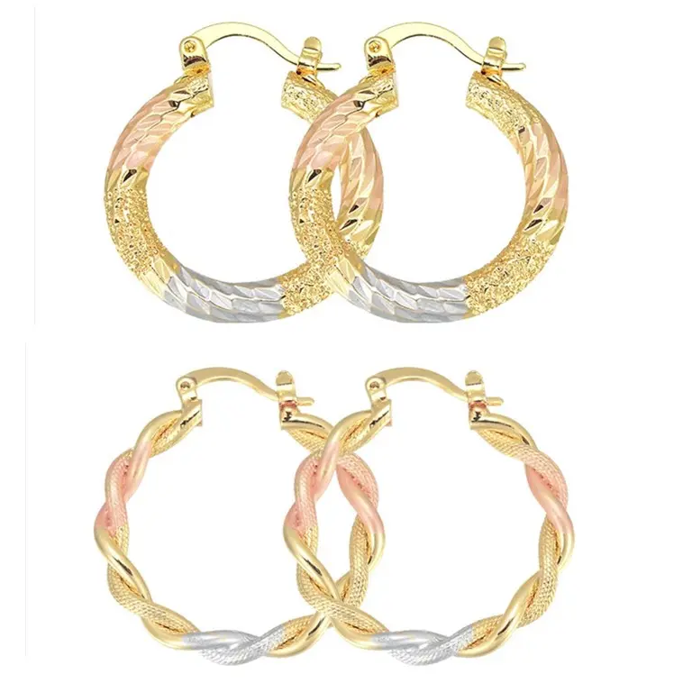 Women's 18K Gold Plated Circular Hoop Earrings - 2 Pairs (25mm,29mm) with Metal Coating, Tarnish Free Gold Circular Accents Earrings for Weddings & Special Events