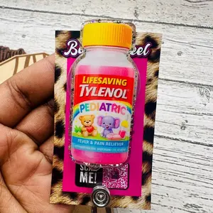 Lifesaving Hospital ID Healthcare Worker Lab Nurse Xray Pharmacy Reg  Glitter Acrylic Badge Clip Nurse Badge Reel