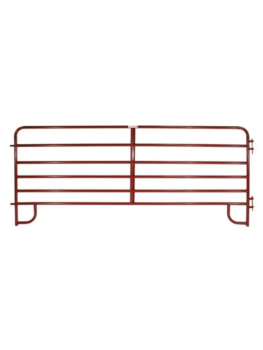 Tarter ECBR12 Metal American Corral Panel, 12 ft, 6-Bar, 19 Gauge, Z-Brace, 62" High, Custom Loop Legs, Easy Hookup, 1.75 in, Brown, for Light to Medium Confinement