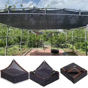 8 Pin Black HDPE Anti-UV Sun Shade Net, Gazebo Shelter Outdoor Pergola Canopy Sun Cover, Agriculture Greenhouse Sunshade Net