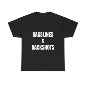 BASSLINES & BACKSHOTS - Unisex Cotton Tee - Statement T-Shirt