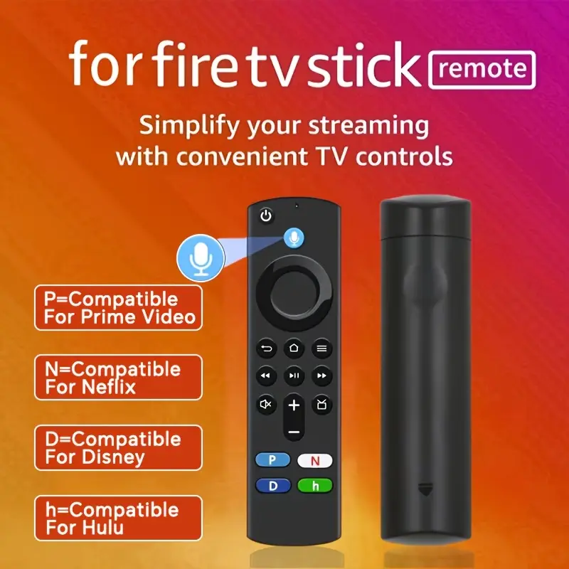 Voice Remote Control Replacement for Amazon Fire TV Stick Lite 4K Max Cube with 4 App Shortcuts Prime Video Netflix Disney Hulu Television Smart TV Remotes Controller