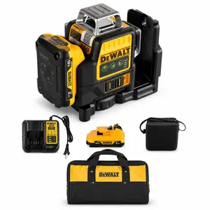 Fast Full-Room Layout — DEWALT DCE089D1G 12V 3x360 Green Laser Level Kit, Self Leveling Line Laser for Construction, Tile, Cabinet, Ceiling and Wall Alignment