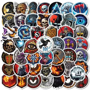 50 Viking-themed Raven and Bull Horn Stickers, Suitable for Scrapbooks, Diaries, Laptops, Water Bottles, Cars, and Other Faith-based Designs—gifts with Positive Messages.