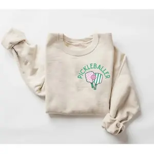 Pickleballer Sweatshirt, Preppy Pickleball Sweatshirt, Sports Shirt For Women, Cute & Comfortable Athletic Gift, Pickleball Gift for Her