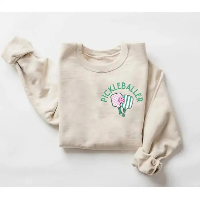 Pickleballer Sweatshirt, Preppy Pickleball Sweatshirt, Sports Shirt For Women, Cute & Comfortable Athletic Gift, Pickleball Gift for Her
