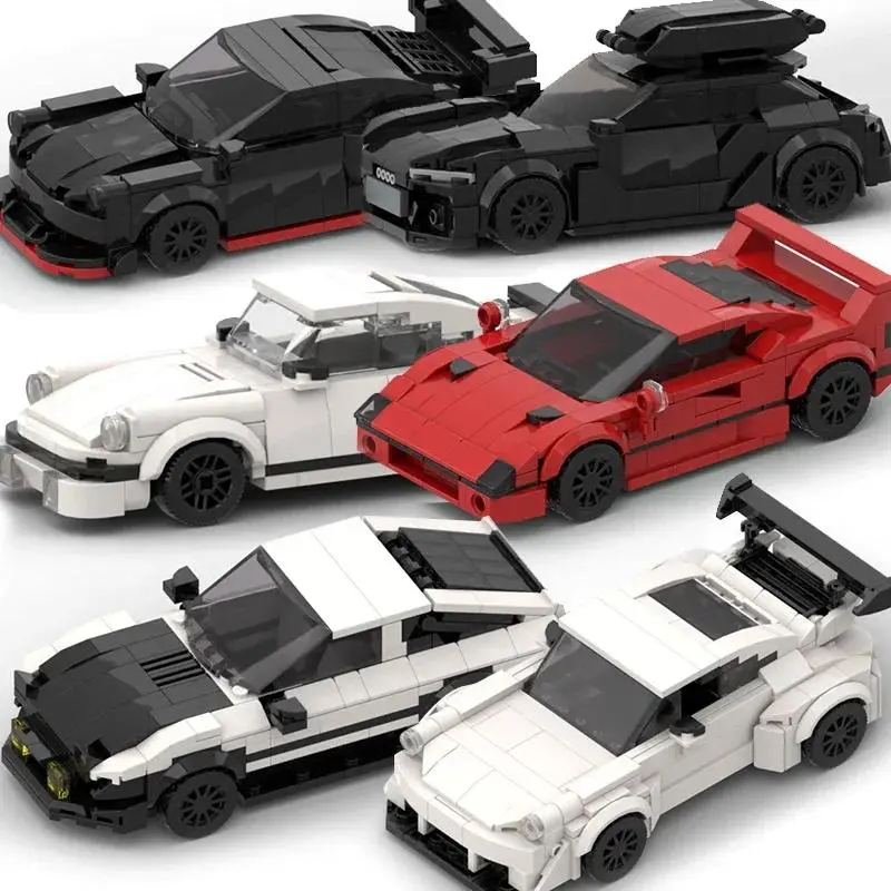 Technical Car City Speed  Sports MOC Ideas Creative Racing Car Building Blocks Garage Carro Rennau Voiture Vehicle Toys