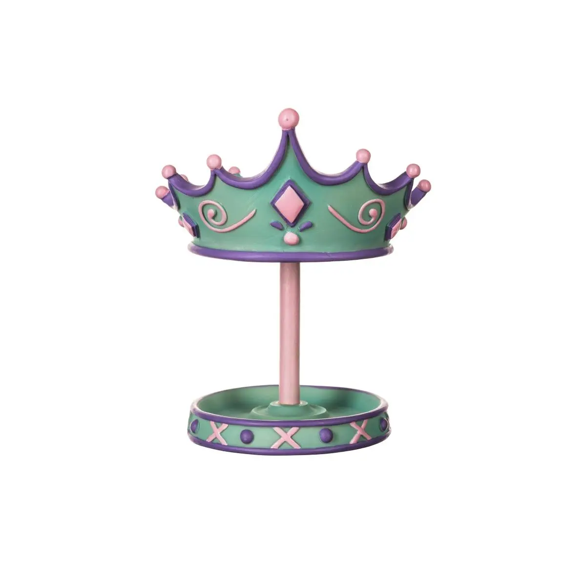 212 MAIN Crown-Shaped Princess Theme Light Toothbrush Holder (Model 90021) - 5.5x5.5in Pastel Multi-Color Bathroom Home Supply for Storage