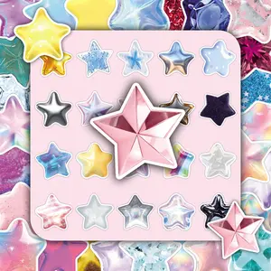100 Pcs Kawaii 3D Star Doodle Stickers, Sticker Packs, Sticker Sheets, DIY Decorative Stickers, 2 Repeating Sets, Cute Cartoon Dimensional Decals for Journaling, Planners, Scrapbooking, DIY Decoration for Laptops, Water Bottles