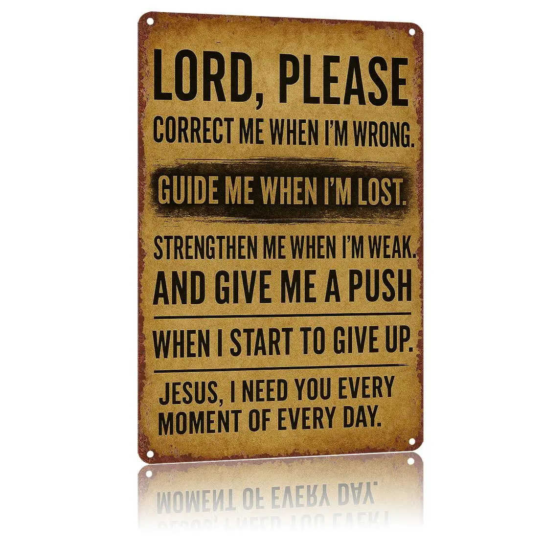 8x12 in Rectangle Aluminium Faith Prayer Wall Decor Sign, Wall-Mount High-Definition Print Tin Poster, Weatherproof Rust-Resistant Durable Home Decor Gift for Home, Patio