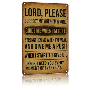 Faithful Prayer Wall Decor Metal sign "Lord, Please..., I need you. ",8X12Inch High-Definition Print Tin Poster, Weatherproof & Rust-Resistant for Home, Garage,Patio, Porch & Private Space, Durable Wall Art,Aluminum Plaque Gift